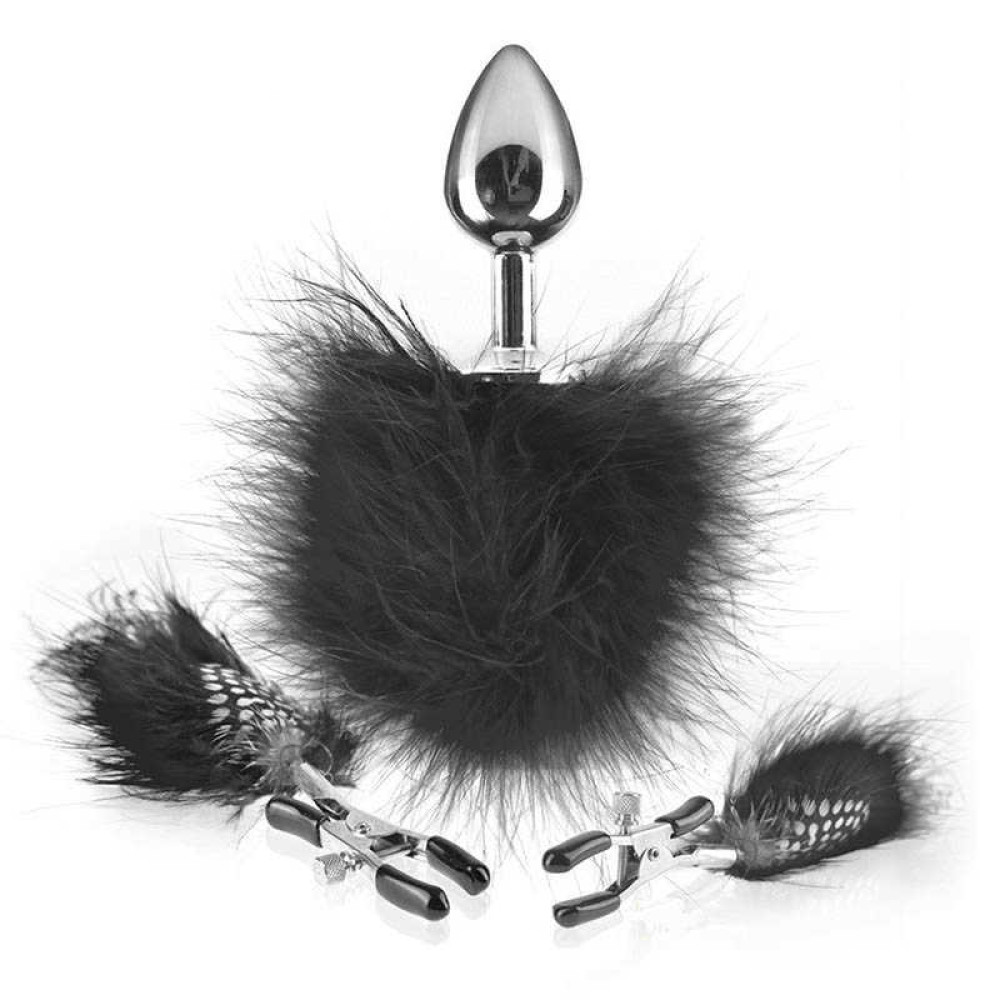 Затискачі на соски і анальна пробка з пір'їнками з серії Fetish Fantasy Series (32624), zoom