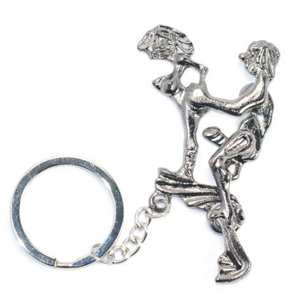Брелок движущийся Funny Sexy Keychain из металла, серебристый (31507), zoom