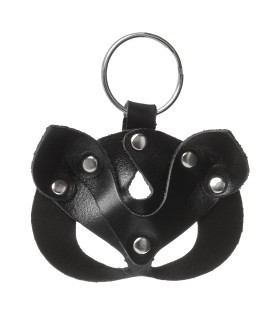 Кожаный брелок БДСМ маска Кошка, черный - No Taboo