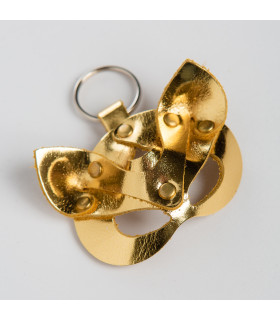 Кожаный брелок БДСМ маска Кошка, золотой - No Taboo
