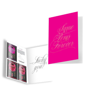 Подарочная открытка с набором Сашетов плюс конверт Kama Sutra Same Penis Forever клубничка - No Taboo