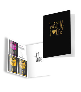 Подарочная открытка с набором сашетов плюс конверт Kama Sutra Wanna F*ck? - No Taboo