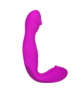 Безремневой страпон фиолетовый с вибрацией Angeld - No Taboo