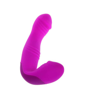 Безремневой страпон фиолетовый с вибрацией Angeld - No Taboo