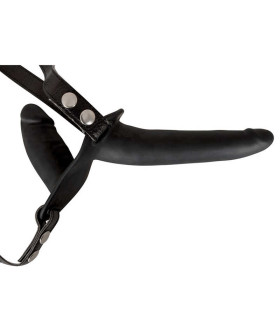 Подвійний Страпон силіконовий на ременях чорний DOUBLE STRAP-ON BLACK SILICONE - No Taboo