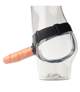 Страпон порожнистий (фаллопротез) бежевий з трусами Wearable Sleeve 16 см. діаметр-5 см. - No Taboo