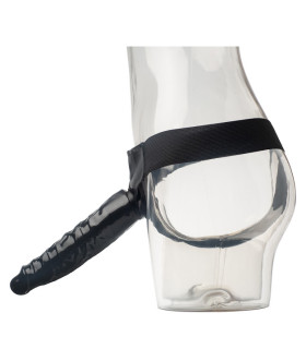 Страпон порожнистий (фаллопротез) чорний з трусами Super Stallion Crystal Sleeve - No Taboo