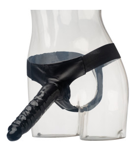 Страпон порожнистий (фаллопротез) чорний з трусами Super Stallion Crystal Sleeve - No Taboo