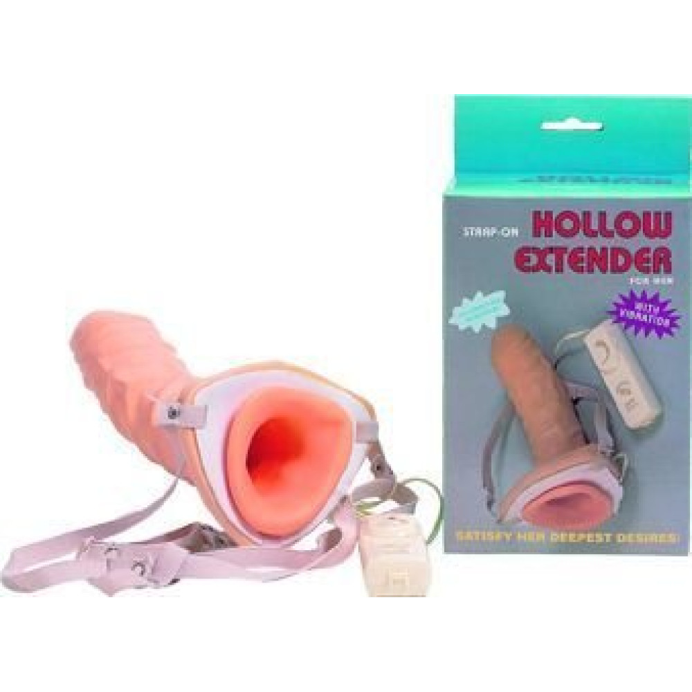 Страпон полый (фаллопротез) с мультискоростной вибрацией 17 см, диаметр - 5 (4666), zoom