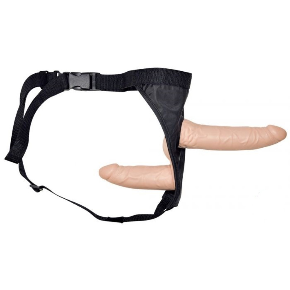 Подвійний страпон з трусиками Double Dongs Strap-on, 19 см х 4.6 см (5256), zoom