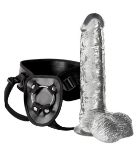 Страпон с реалистичной насадкой NMC прозрачный, 15.5 х 4.2 см - No Taboo