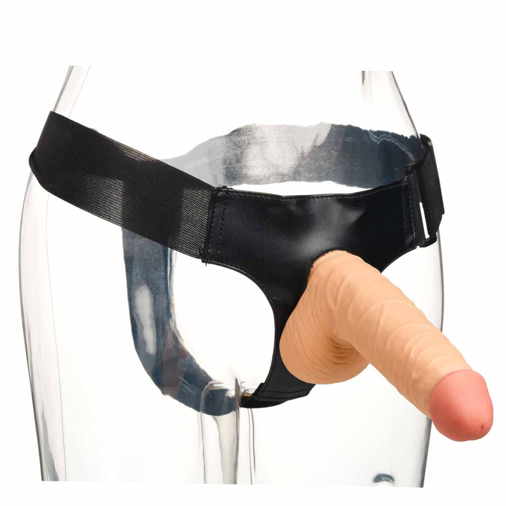 Страпон реалистичный утолщенный Cock with Balls 18.5 см диаметр - 4,5 см. (33562), zoom