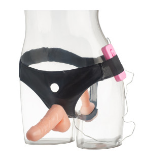 Страпон с вибро Wearable Dicephalous Solid Dildo 15 см. диаметр - 3,5 см. - No Taboo