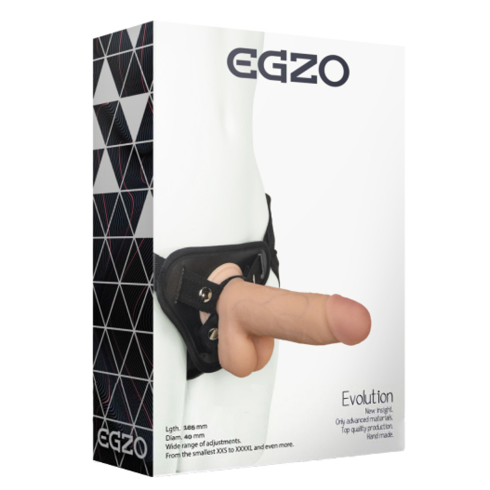 Страпон женский Egzo Еvolution, 3.8 см х 19 см (34685), zoom