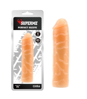 Насадка на член Chisa Perfact Sleeve реалистичная с удлинением, 18 см х 4.5 см - No Taboo