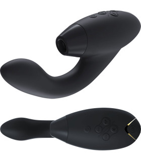 Инновационный бесконтактный женский вибратор-стимулятор Womanizer (Вуманайзер) Duo Black - No Taboo