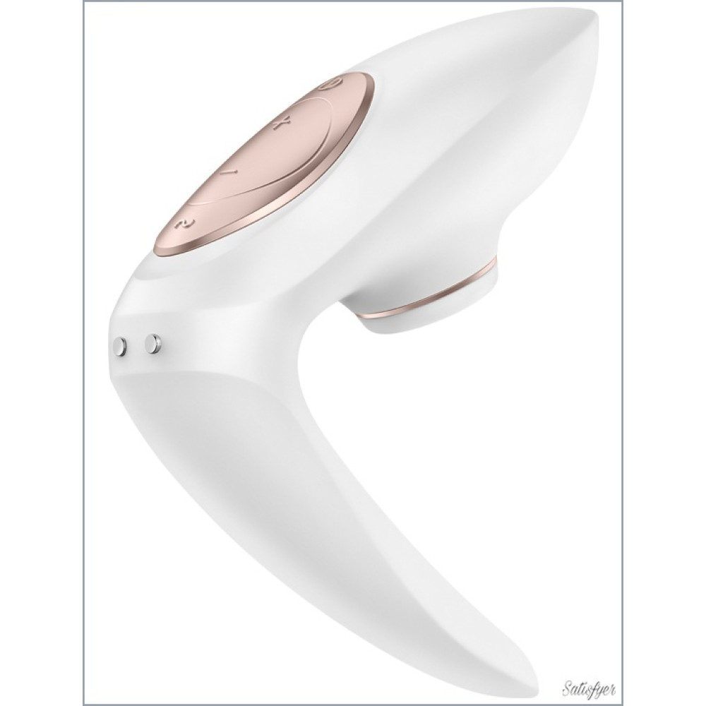 Вибратор для пар Satisfyer Pro 4 Couples с вакуумом, белый, 9.7 х 3.8 см (29179), zoom
