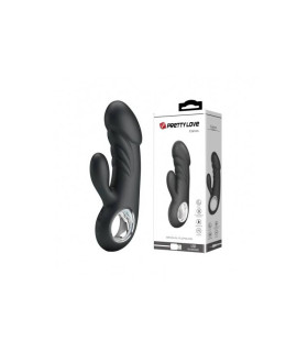 Вібратор-кролик Pretty Love Ansel чорний, 15.8 х 3.4 см - No Taboo
