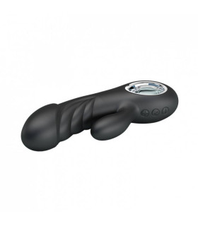 Вібратор-кролик Pretty Love Ansel чорний, 15.8 х 3.4 см - No Taboo