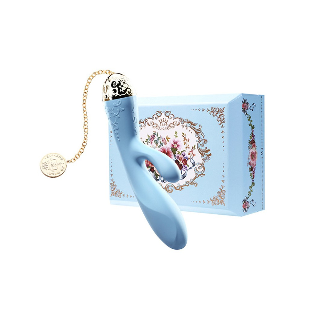 Вибратор вагинально-клиторальный Versailles ZALO Rosalie, голубой (25342), zoom