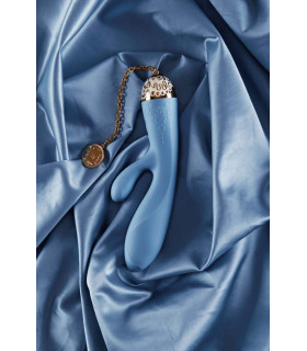 Вибратор вагинально-клиторальный Versailles ZALO Rosalie, голубой - No Taboo