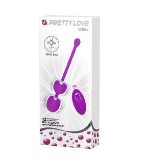Вагинальные шарики Pretty Love с вибрацией и пультом, фиолетовые, 20,5 х 3,4 см - No Taboo