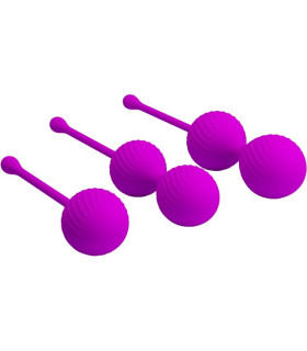 Набір вагінальних кульок Pretty Love фіолетові, 3 шт - No Taboo