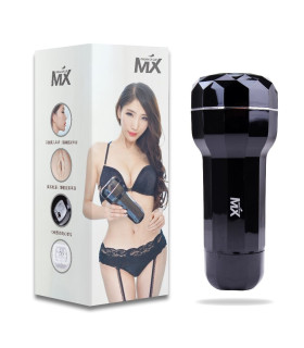 Мастурбатор-вагіна в колбі Chisa з вібрацією та звуком, чорний-бежевий, 26 х 9 см - No Taboo