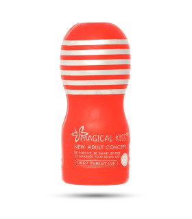 Мастурбатор Magical Kiss Deep Throat Cup, в колбі червоній - No Taboo