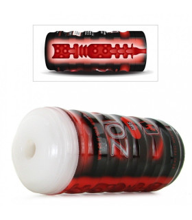 Мастурабтор у колбі Zolo Fire Cup з зігріваючим ефектом, червоно-чорний, 15.5 х 6 см - No Taboo