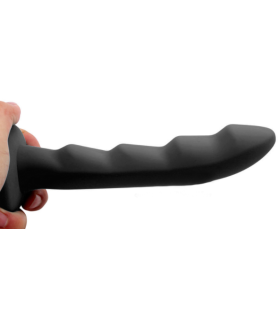 Фаллоимитатор насадка на страпон Ребристый черный - No Taboo