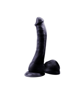 Фаллоимитатор с яичками на присоске черный Rubicon - No Taboo