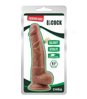 Фаллоимитатор реалистичный Chisa Fashion Dude с мошонкой на присоске, мулат, 21 см х 4 см - No Taboo