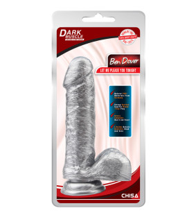 Фаллоимитатор с мошонкой серебристый на присоске - No Taboo