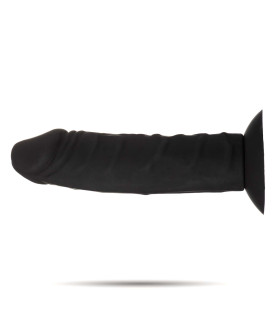 Насадка для страпона фаллос 17 см на присоске, 100% медицинский силикон черный - No Taboo