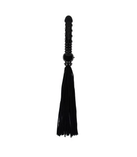 Флоггер (плетка) вибратор SUEDE BLACK Flogger Roomfun - No Taboo