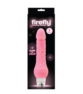 Вибратор светящийся в темноте FIREFLY 8INCH VIBRATING MASSAGER PINK - No Taboo