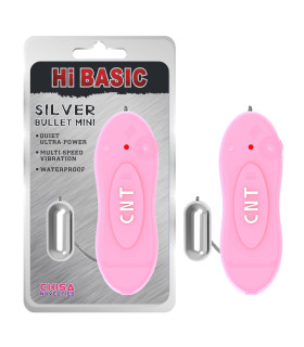 Вибропуля на проводном пульте Chisa розовый пульт, серебряная, 4.1 х 4 см - No Taboo