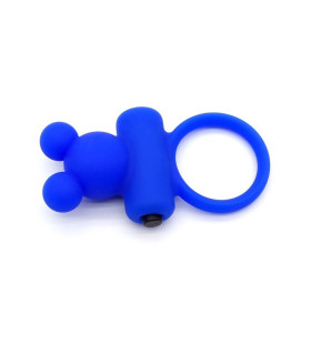 Эрекционное кольцо с вибро Синий Мишка - No Taboo