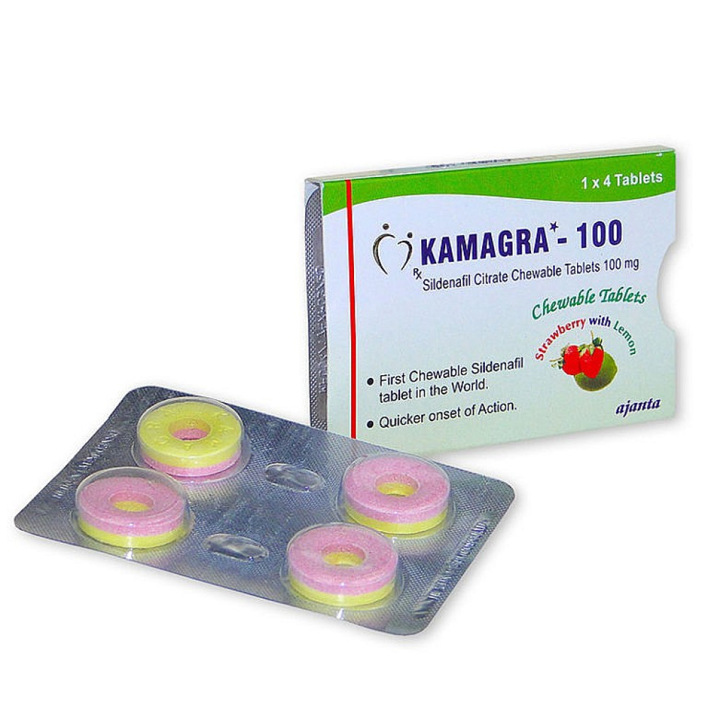 Таблетки для потенції Kamagra-100 полуничка і лимон (34783), zoom