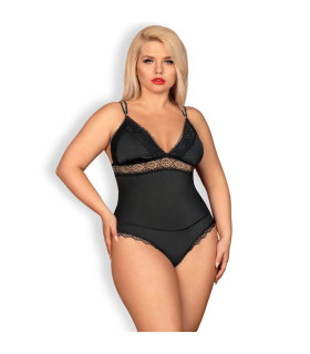 Эротическое боди из атласа с элементами кружева и открытой спиной Lolitte teddy black XXL - No Taboo