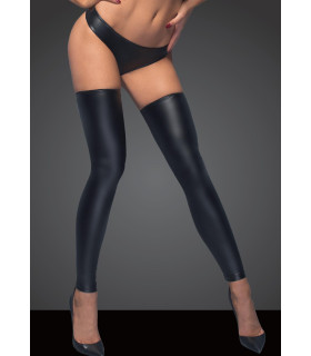 Сексуальные чулки с открытым носками и трусики виниловые Noir Handmade, черные, LX - No Taboo