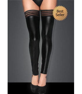 Чулки виниловые без носка, на силиконовой ленте Noir Handmade, размер XL - No Taboo