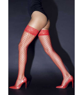 Еротичні панчохи без силікону червоні аганіса S / M - No Taboo