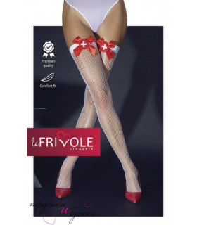 Сексуальні панчохи, в стилі медсестри з червоними бантами S / M - No Taboo