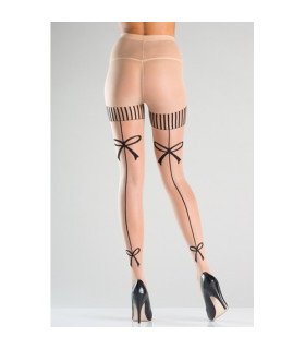 Сексуальные колготы бежевые с узором BeWicked - No Taboo