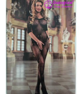 Комбінезон чорний ажурний з вирізом OS - No Taboo