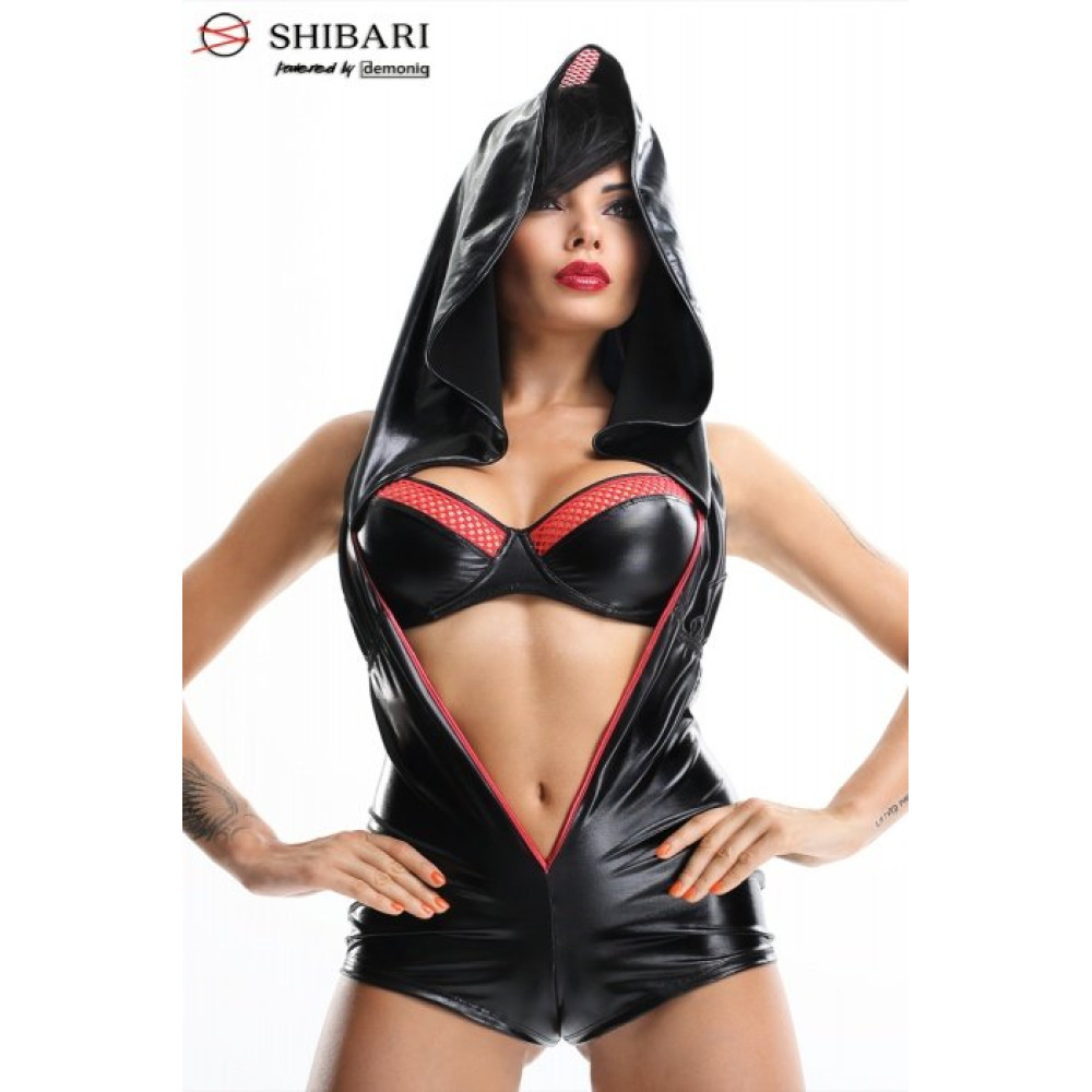 Сексуальний комплект з вінілу (боді, ліф) Hoshi set Demoniq L (31203), zoom
