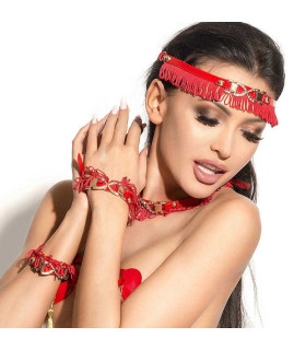 Манжеты на запястья Me-Seduce, с бахромой, красные - No Taboo