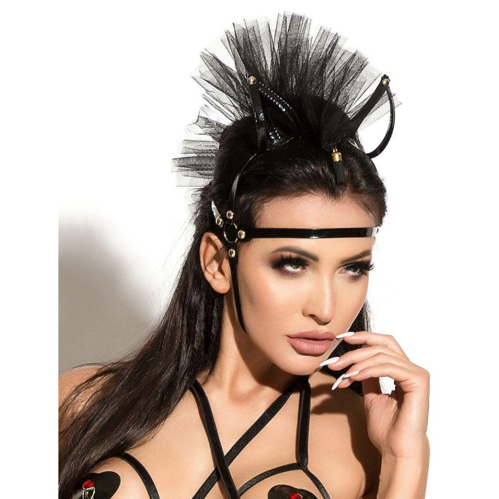 Маска чорна з вушками і гребінцем МК 17 Me-Seduce (32229), zoom